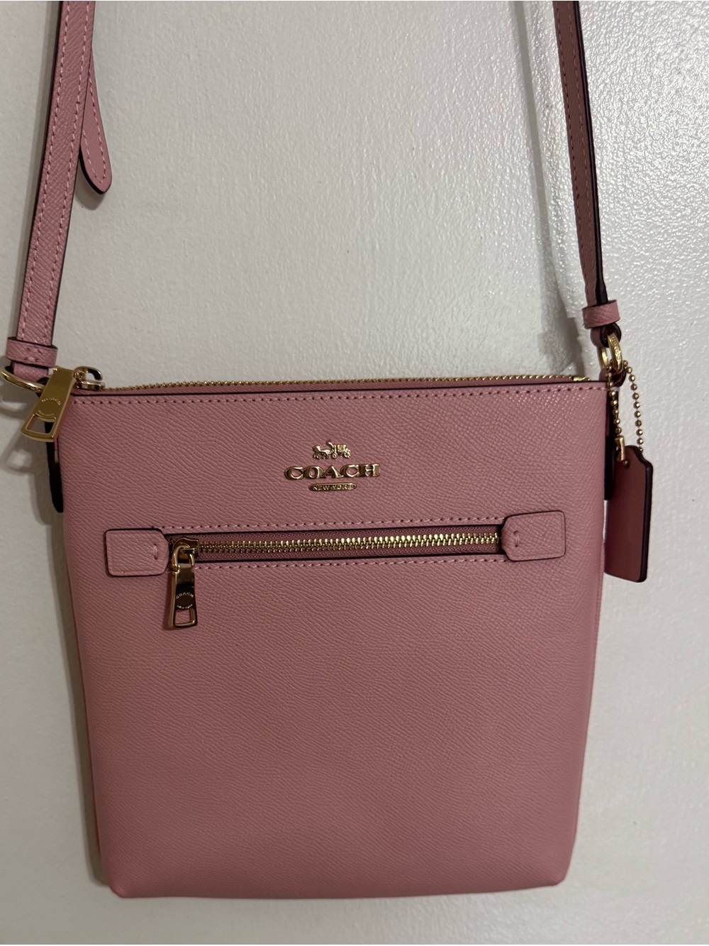 Coach Mini Rowan Pink Crossbody with Gold Hardware EUC